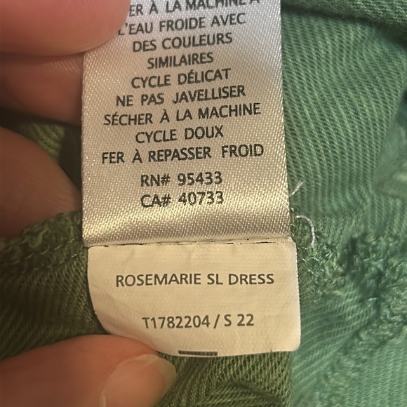 Toad & Co Rosemarie Sl Dress Women’s Size XS Green V-Neck - Picture 7 of 7
